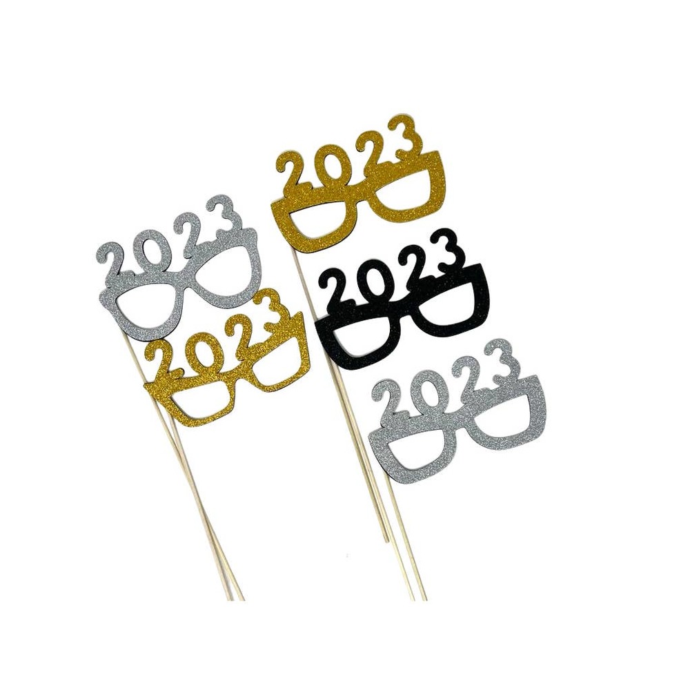 New years photo booth props glasses 2023 graduation